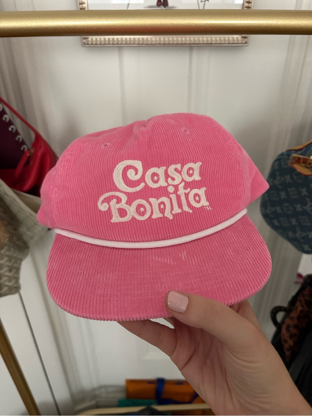 Casa Bonita Pink Corduroy Snapback Hat